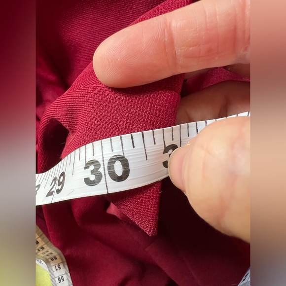 Vintage Elegant Red Wide Leg Trousers with White Embroidery - Picture 14 of 14